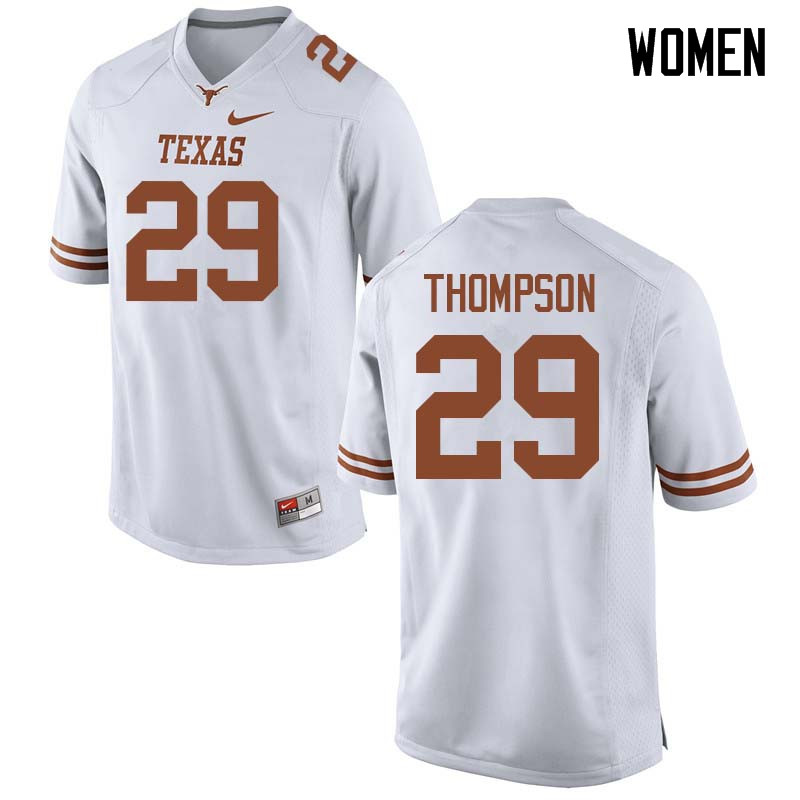 Women #29 Josh Thompson Texas Longhorns College Football Jerseys Sale-White